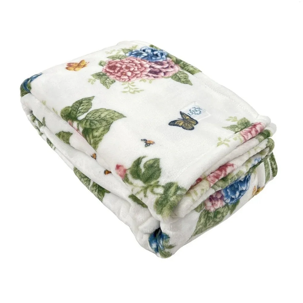 New! Lenox Butterfly Meadow Hydrangea Throw‎ Blanket